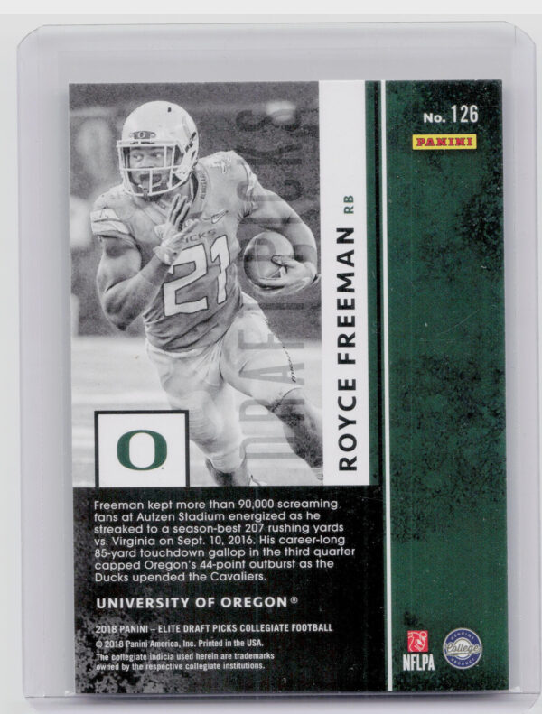 2018 Panini Elite Draft Picks Royce Freeman #126 Ducks - Image 3