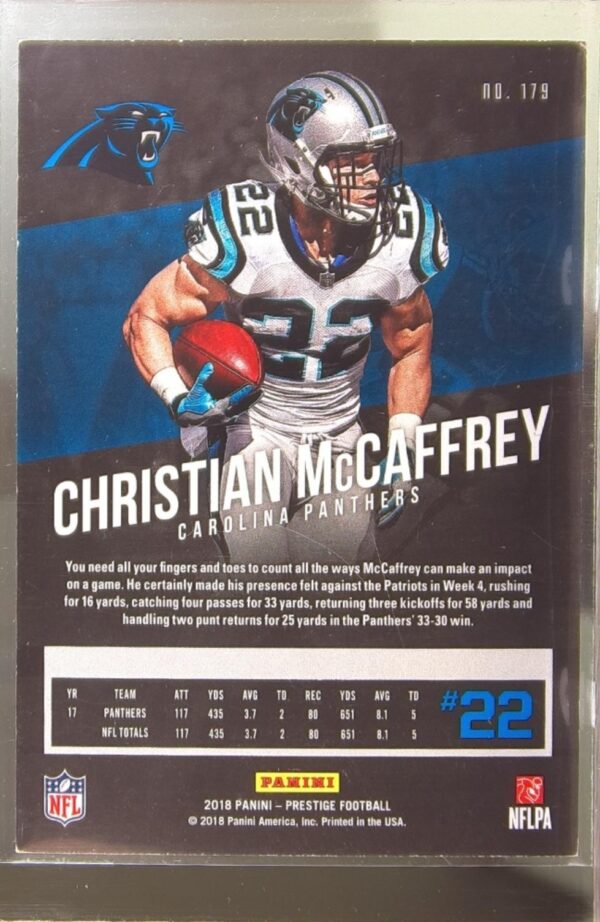 2018 Panini Prestige Christian McCaffrey #179 Panthers - Image 3
