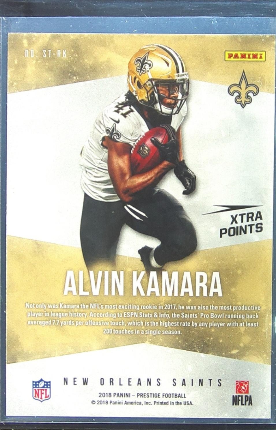 2018 Prestige Alvin Kamara #ST-AK Saints Stars of the NFL Xtra Points Red - Image 3