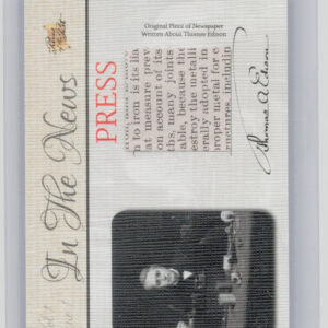 2018 The Bar Pieces of the Past Hybrid Edition:  In The News Thomas Edison