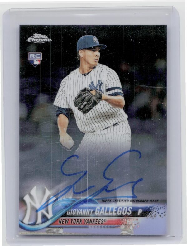 2018 Topps Chrome Giovanny Gallegos AU #RA-GG Yankees Rookie Autographs