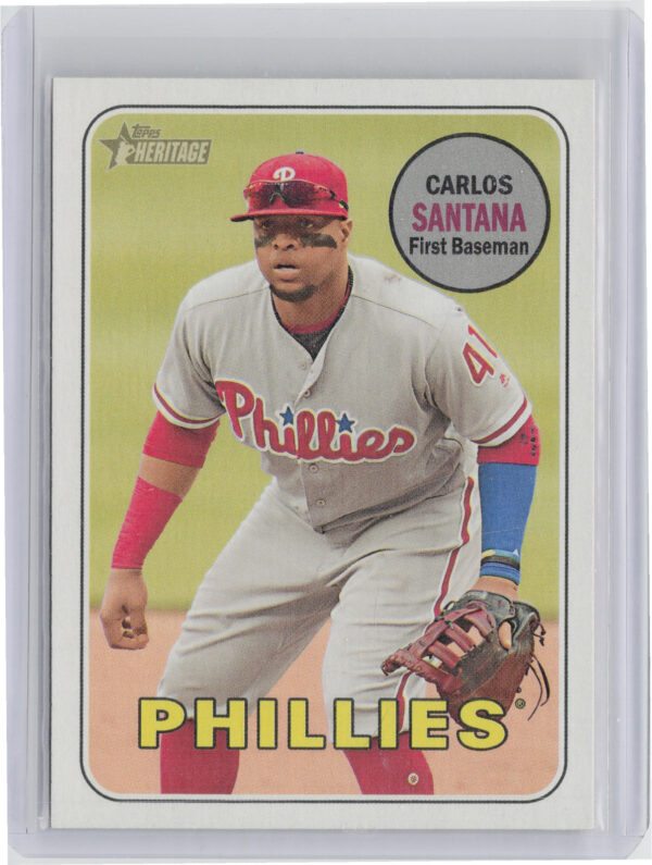 2018 Topps Heritage Carlos Santana SP VAR #711 Phillies