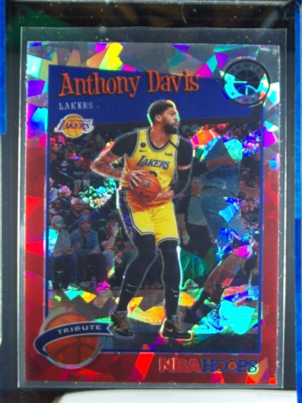 2019-20 Hoops Premium Stock Anthony Davis Prizms Red Cracked Ice #294 Lakers