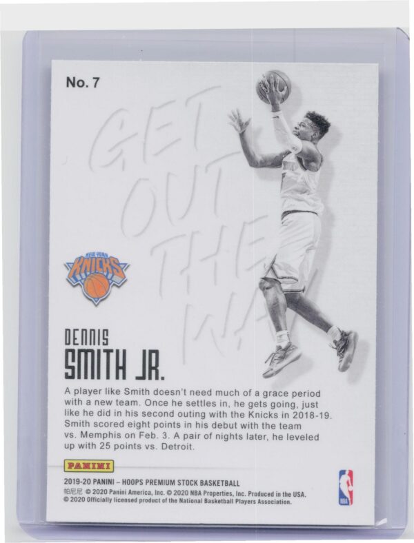 2019-20 Hoops Premium Stock Dennis Smith Jr. #7 Knicks Get Out The Way - Image 3