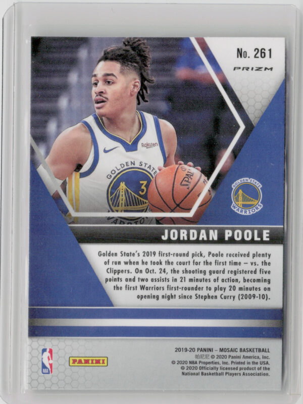 2019-20 Panini Mosaic Jordan Poole Camo Pink #261 Warriors - Image 3