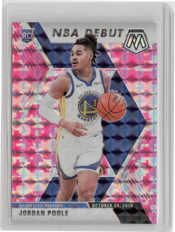 2019-20 Panini Mosaic Jordan Poole Camo Pink #261 Warriors