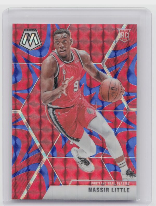 2019-20 Panini Mosaic Nassir Little Reactive Blue #247 Blazers