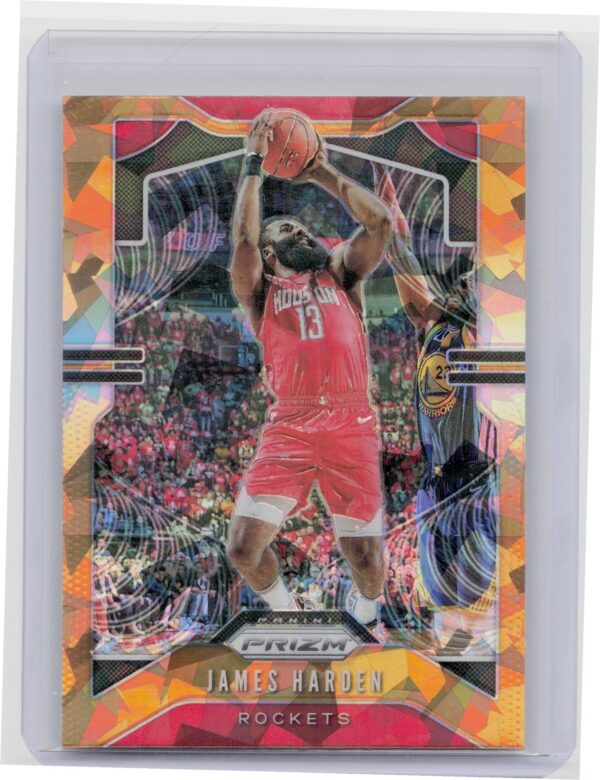 2019-20 Panini Prizm James Harden Prizms Orange Ice #107 Rockets