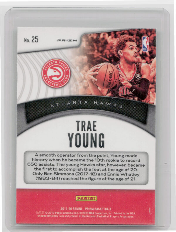 2019-20 Panini Prizm Trae Young #25 Hawks Dominance Silver - Image 3
