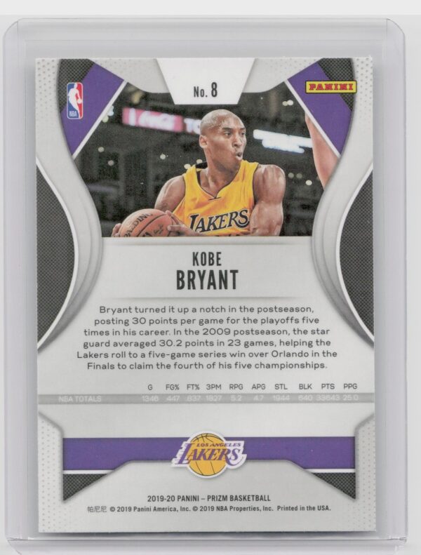 2019-20 Prizm Kobe Bryant #8 Lakers - Image 3