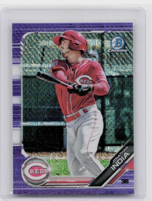 2019 Bowman Jonathan India /250 #BCP-102 Reds Prospects Mojo Refractors Purple