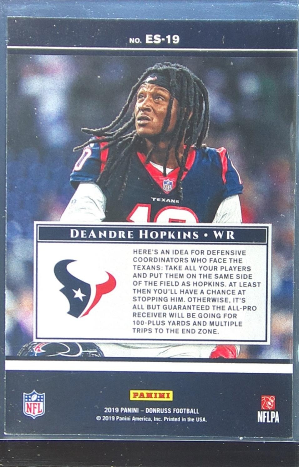 2019 Donruss DeAndre Hopkins #ES-19 Texans Elite Series - Image 3