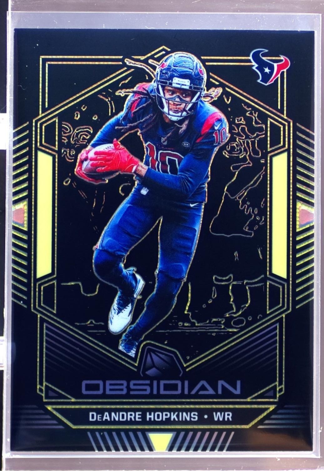 2019 Obsidian DeAndre Hopkins Electric Etch Yellow /10 #31 Texans