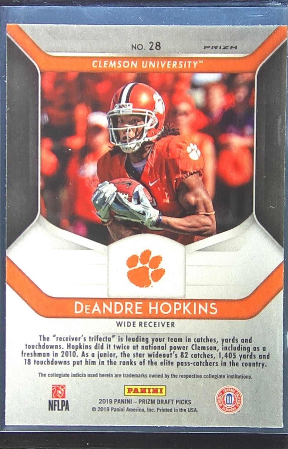 2019 Prizm Draft Picks DeAndre Hopkins Prizms Blue #28 Tigers - Image 3
