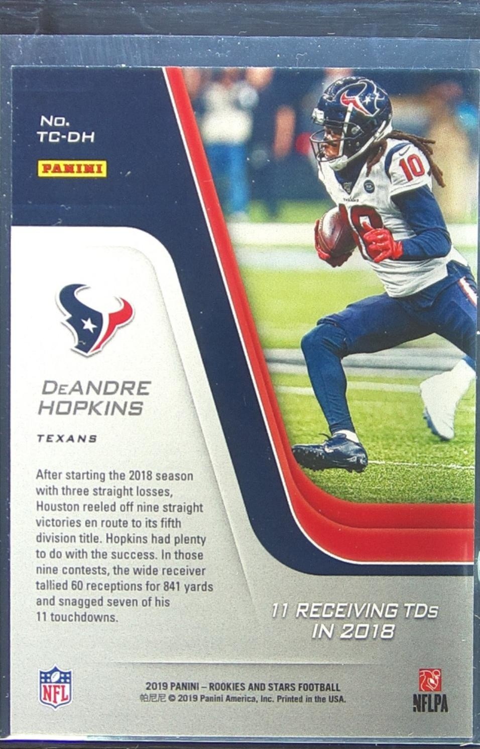 2019 Rookies & Stars DeAndre Hopkins /99 #TC-DH Texans Touchdown Club Orange - Image 3