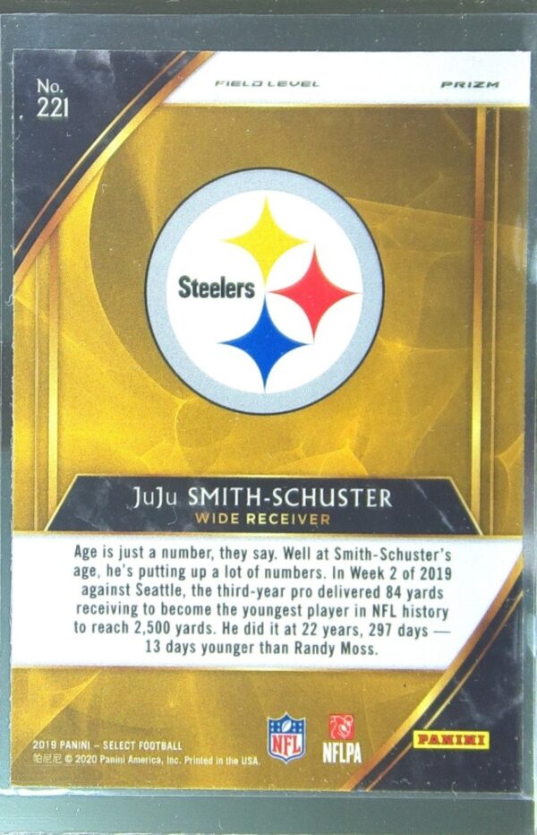 2019 Select JuJu Smith-Schuster Silver Prizm #221 Steelers - Image 3