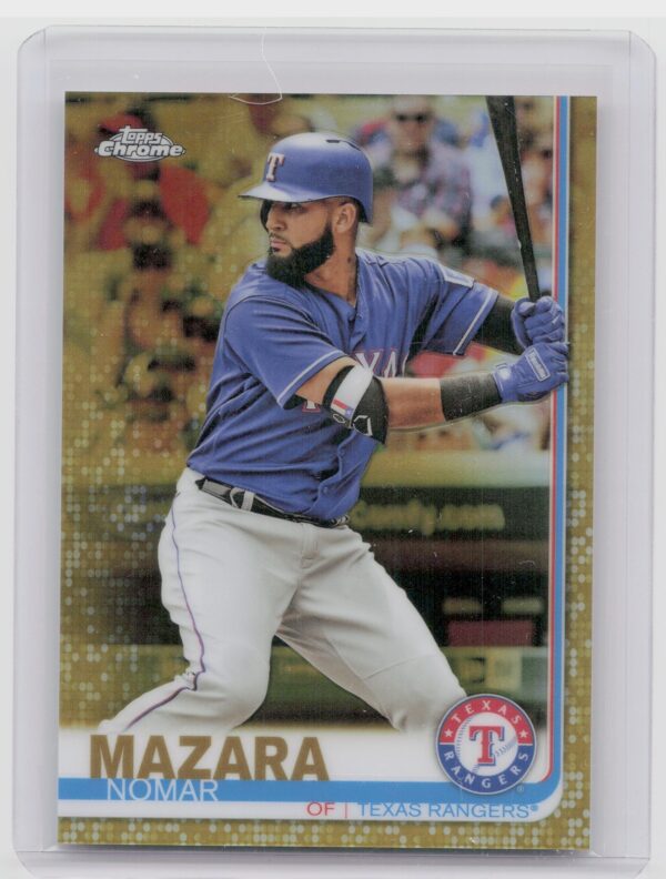 2019 Topps Chrome Nomar Mazara Gold Wave Refractor /50 #26 Rangers