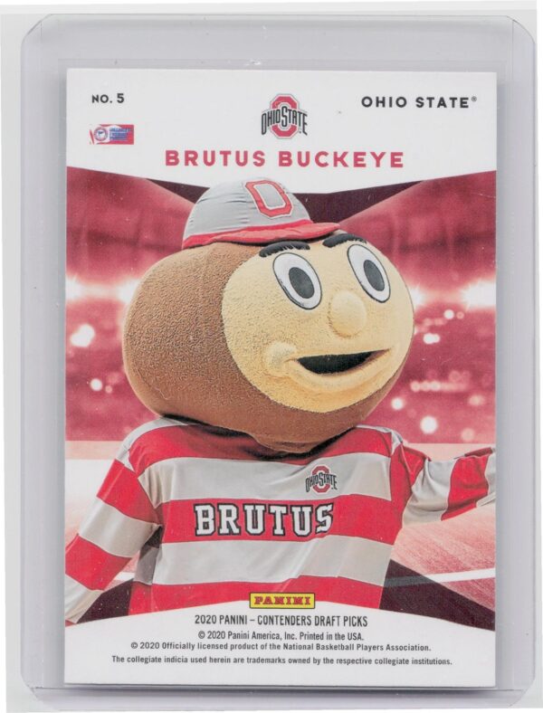 2020-21 Contenders Draft Picks Brutus Buckeye #5 Buckeyes Mascots - Image 3