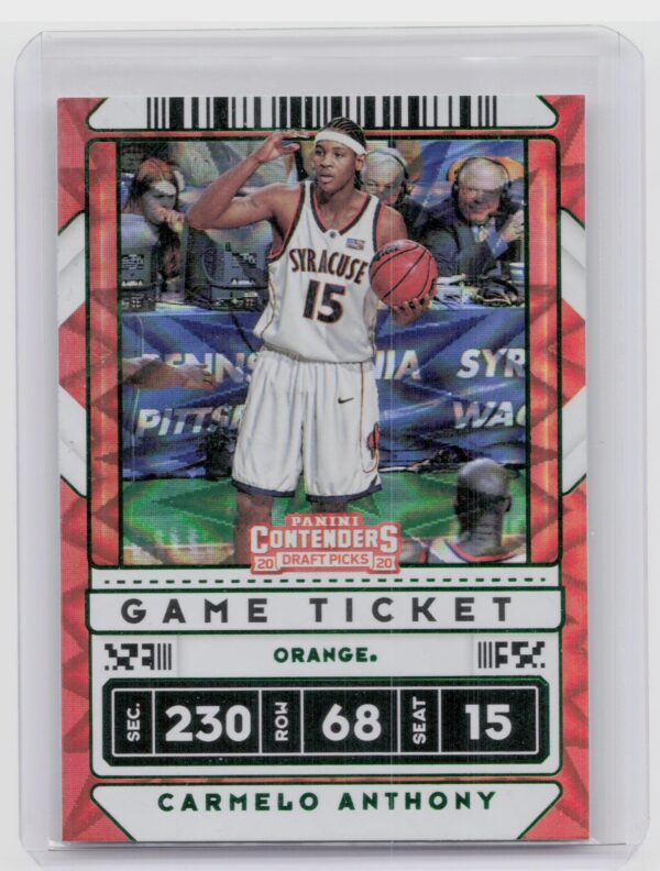 2020-21 Contenders Draft Picks Carmelo Anthony Game Ticket Green Explosion #42 O