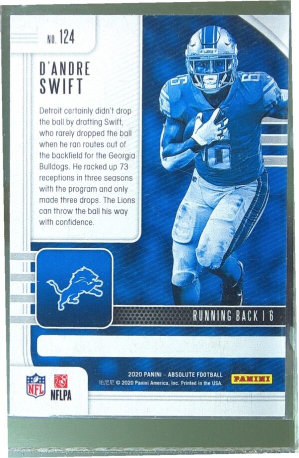 2020 Absolute D'Andre Swift Retail RC #124 Lions - Image 3