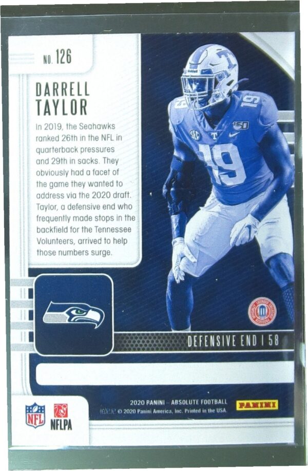 2020 Absolute Darrell Taylor Retail RC #126 Seahawks - Image 3
