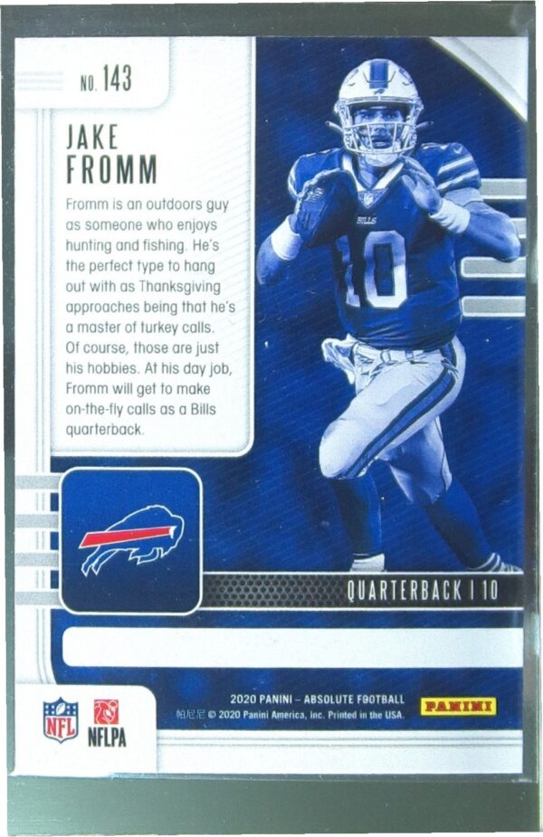 2020 Absolute Jake Fromm Retail RC #143 Bills - Image 3