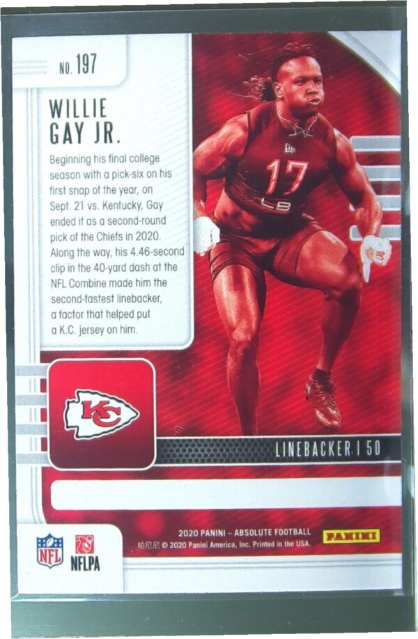 2020 Absolute Willie Gay Jr. Retail RC #197 Chiefs - Image 3