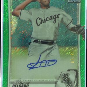2020 Bowman Lency Delgado Auto /99 #CPA-LD Sox Chrome Prospect Green Shimmer