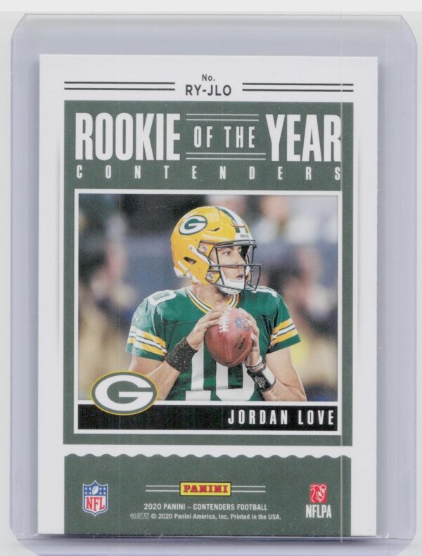 2020 Contenders Jordan Love #RY-JLO Packers Rookie of the Year Contenders - Image 3
