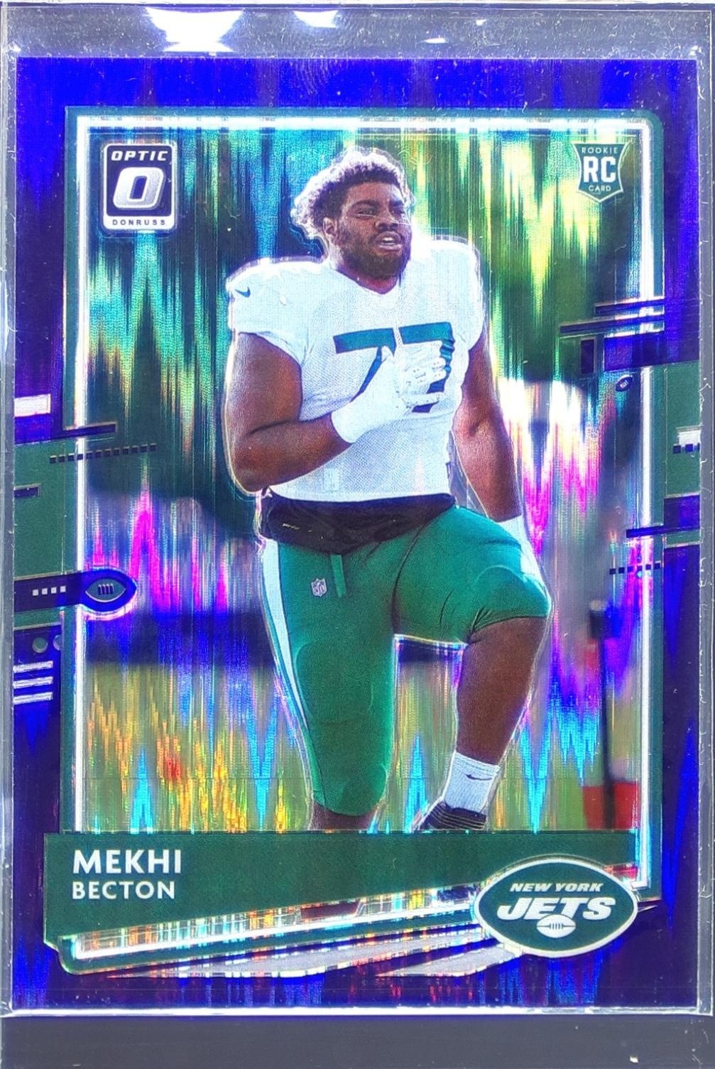 2020 Donruss Optic Mekhi Becton Purple Shock RC #120 Jets