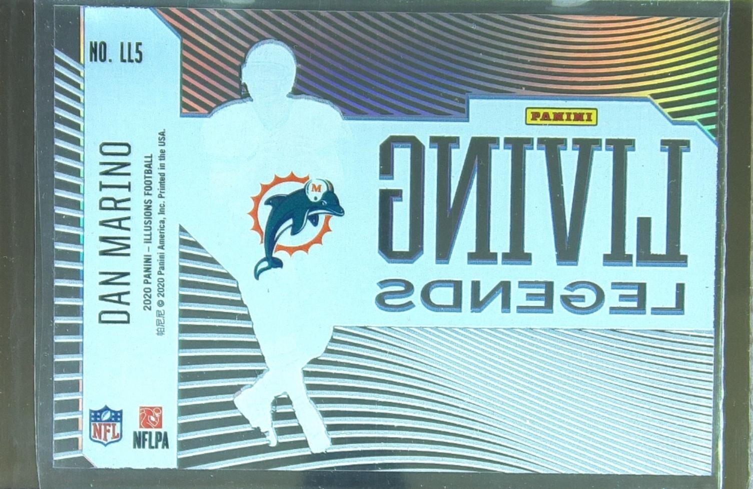 2020 Illusions Dan Marino #LL5 Dolphins Living Legends Sapphire - Image 3