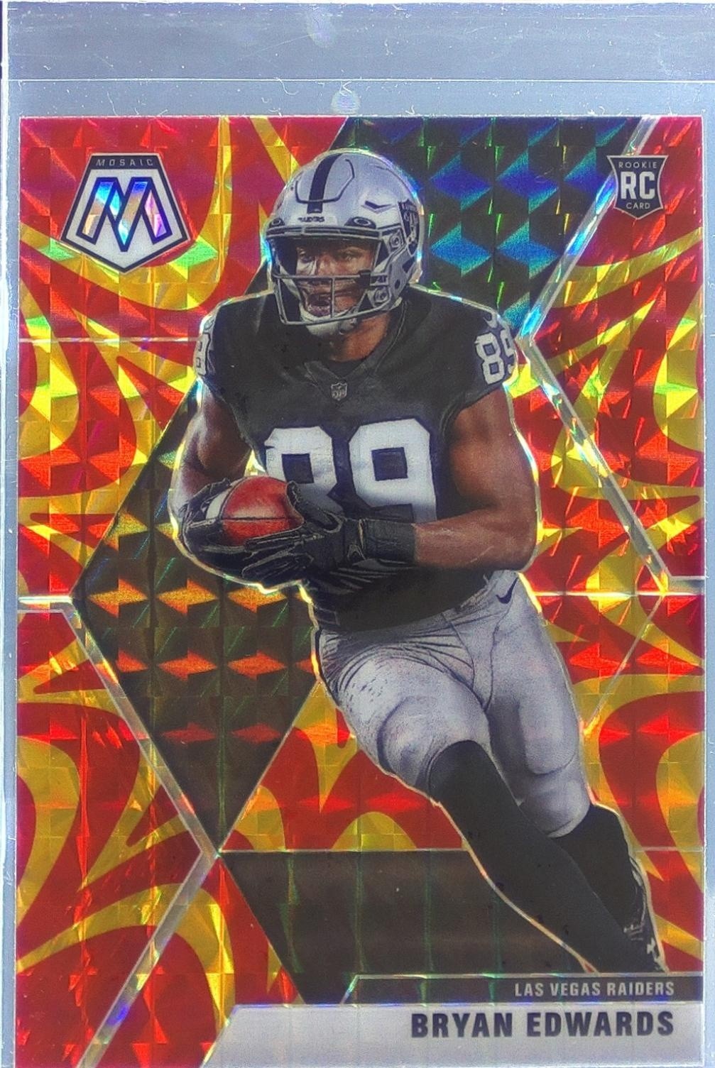 2020 Mosaic Bryan Edwards Prizm Reactive Orange RC #230 Raiders