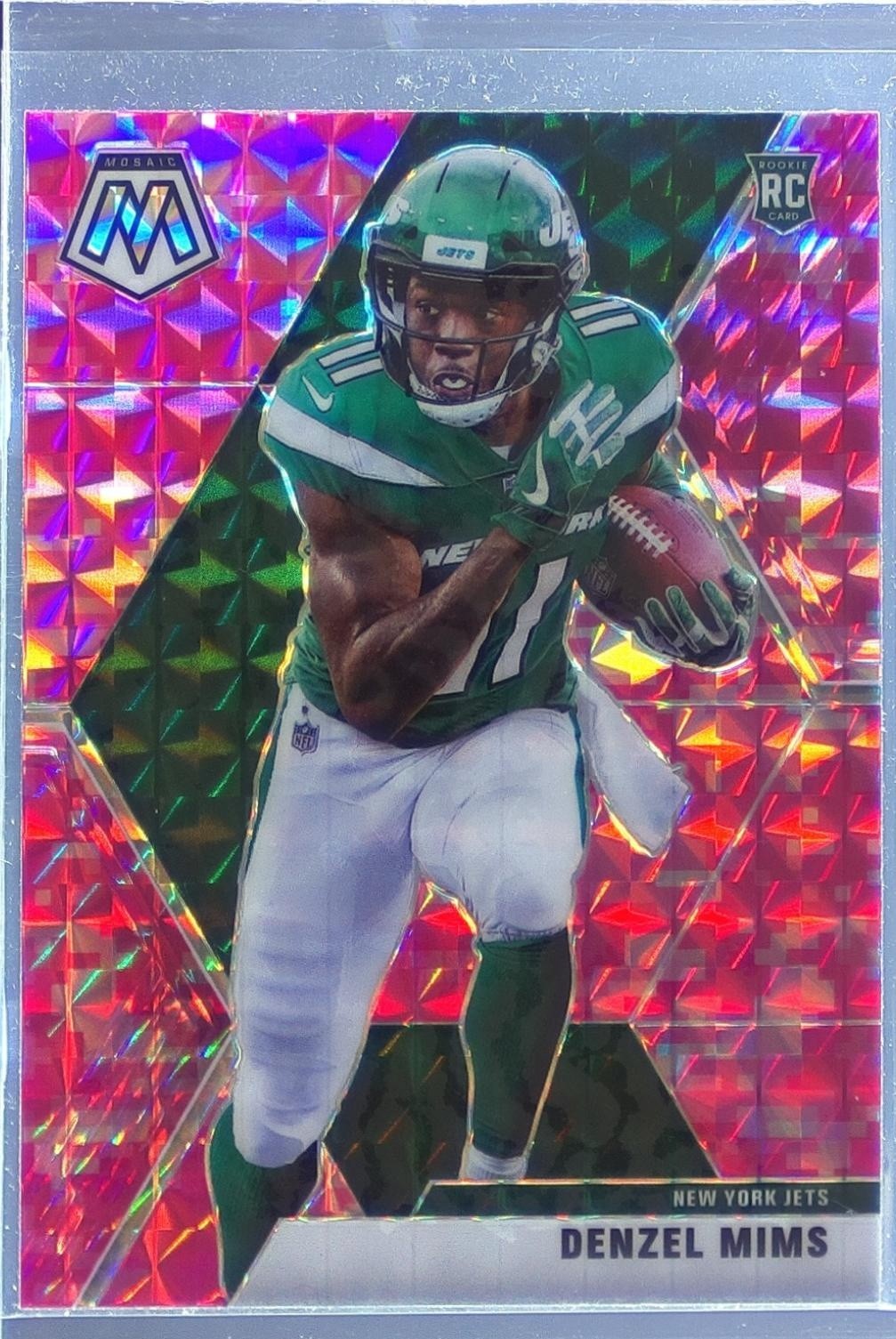 2020 Mosaic Denzel Mims Prizm Camo Pink RC #225 Jets