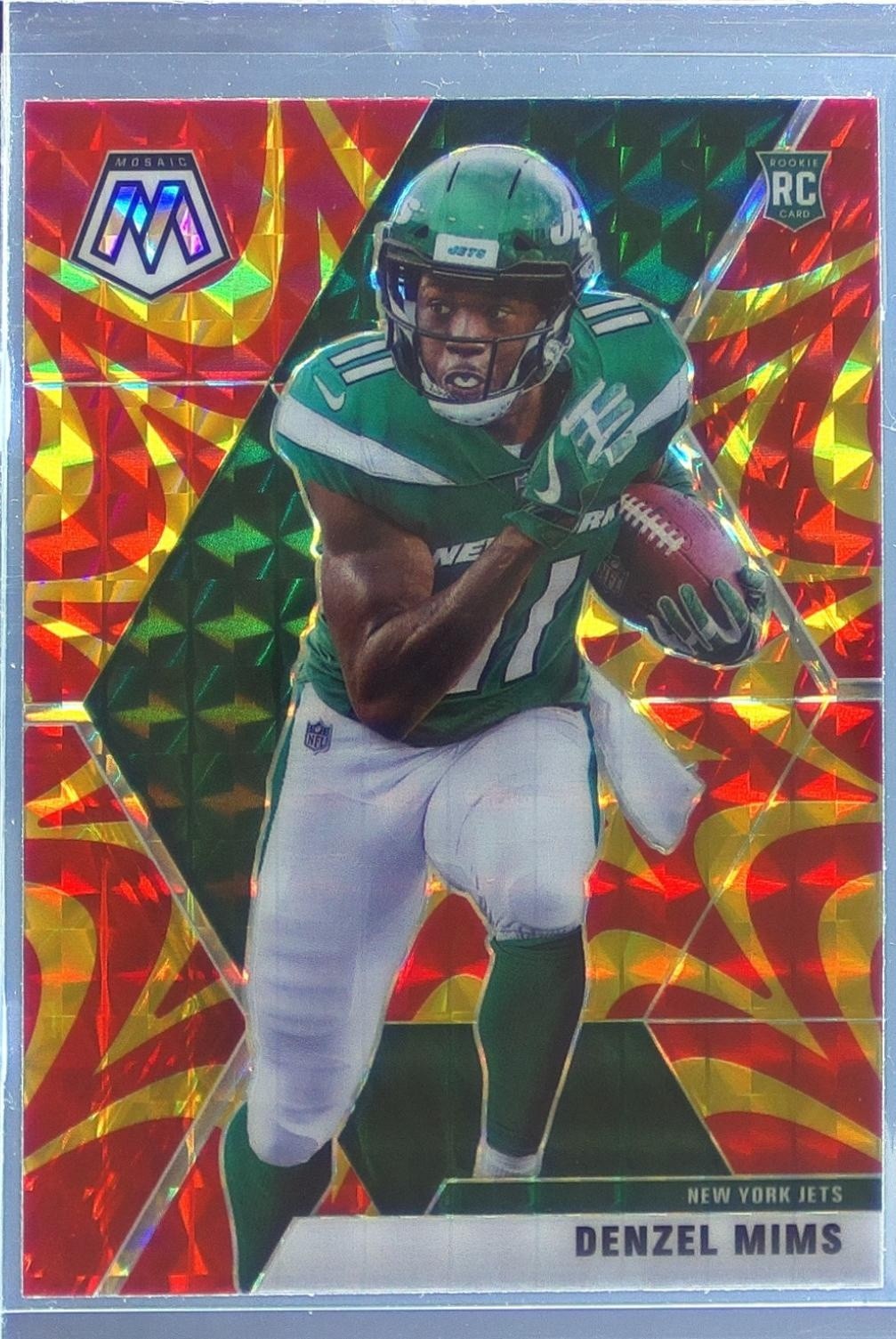 2020 Mosaic Denzel Mims Prizm Reactive Orange RC #225 Jets