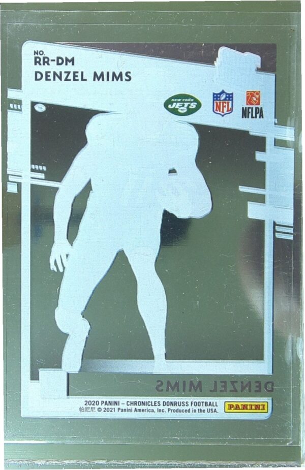 2020 Panini Chronicles Denzel Mims RC #RR-DM Jets Clearly Donruss Rated Rookies - Image 3