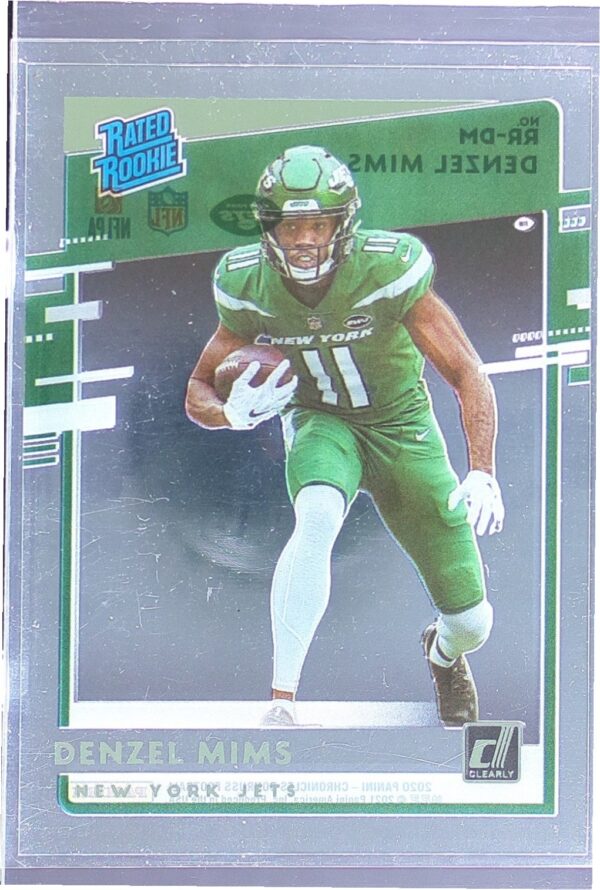 2020 Panini Chronicles Denzel Mims RC #RR-DM Jets Clearly Donruss Rated Rookies