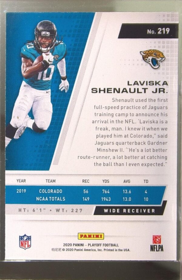 2020 Panini Playoff Laviska Shenault Jr. RC #219 Jaguars - Image 3