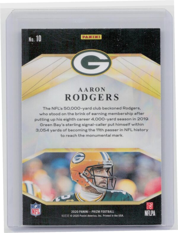 2020 Prizm Aaron Rodgers Brilliance #10 Packers - Image 3