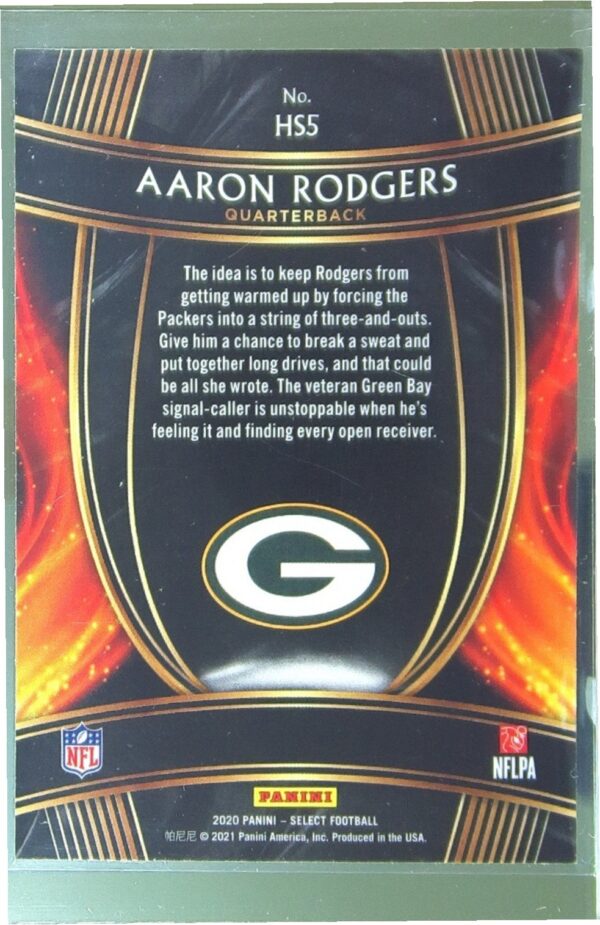 2020 Select Aaron Rodgers #HS5 Packers Hot Stars - Image 3