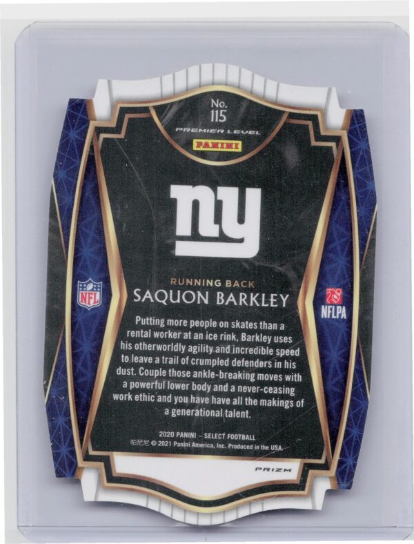 2020 Select Saquon Barkley Red Prizm Die Cut #115 Giants - Image 3