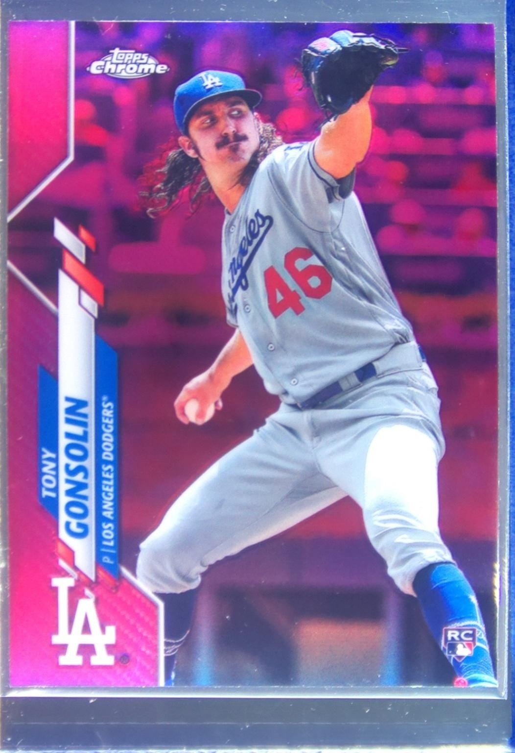 2020 Topps Chrome Tony Gonsolin Pink Refractor #114 Dodgers