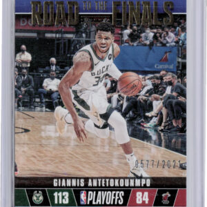 2021-22 Hoops Giannis Antetokounmpo SN2021 #17 Bucks Road to the Finals First Ro