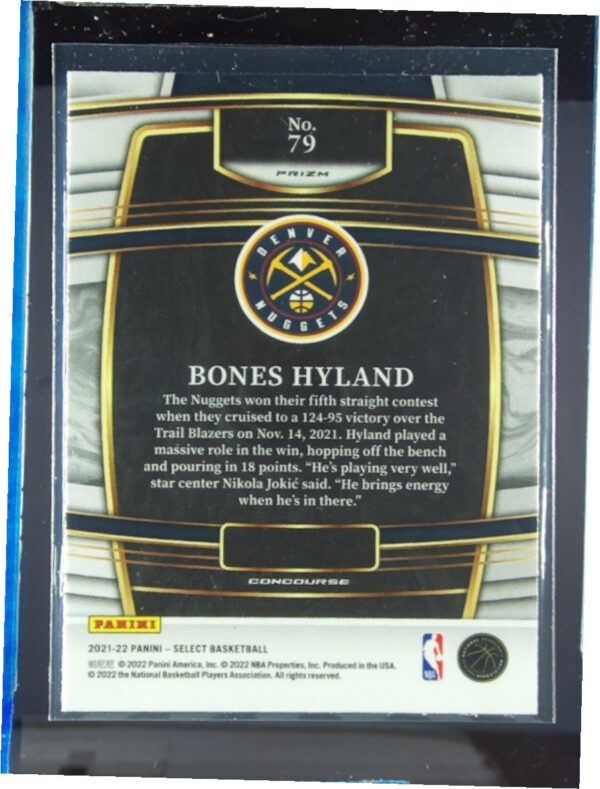 2021-22 Panini Select Bones Hyland Orange Flash Prizms #79 Nuggets - Image 3