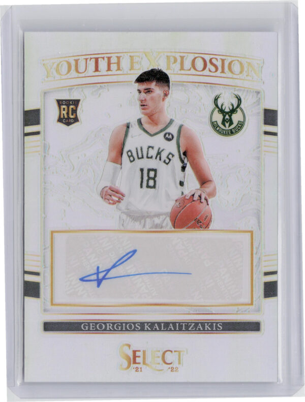 2021-22 Panini Select Georgios Kalaitzakis AU #YE-GKZ Bucks Youth Explosion Sign
