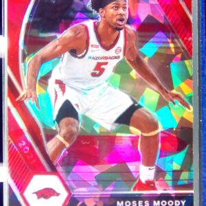 2021-22 Prizm Draft Picks Moses Moody Red Ice RC #11 Razorbacks