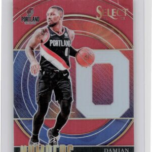 2021-22 Select Damian Lillard #15 Blazers Select Numbers Red