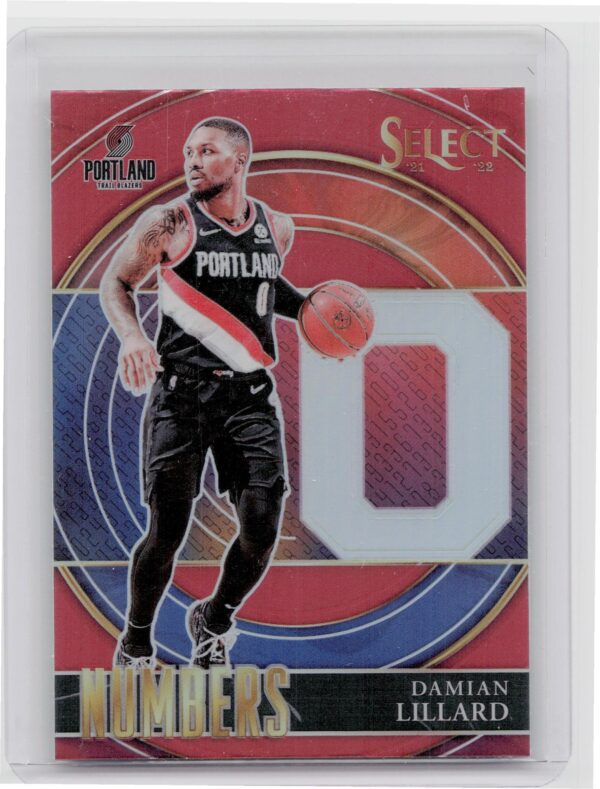 2021-22 Select Damian Lillard #15 Blazers Select Numbers Red