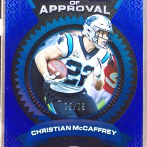 2021 Certified Christian McCaffrey /75 #SA-20 Panthers Seal of Approval Blue
