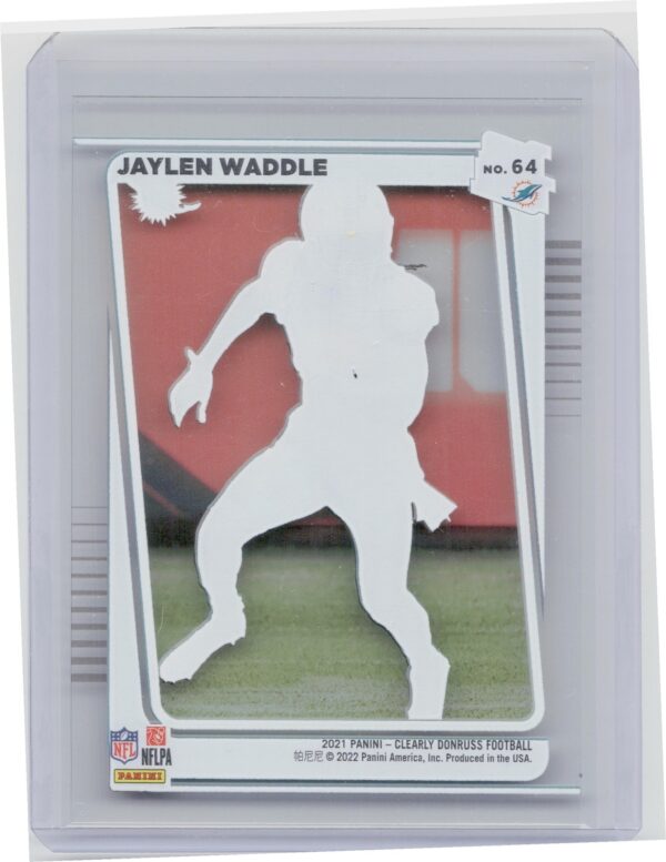 2021 Clearly Donruss Jaylen Waddle RC #64 Dolphins - Image 3