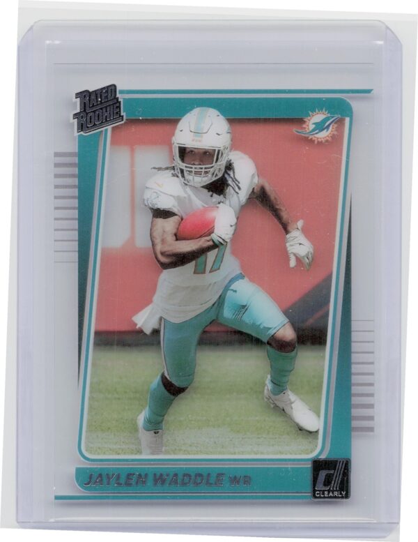 2021 Clearly Donruss Jaylen Waddle RC #64 Dolphins